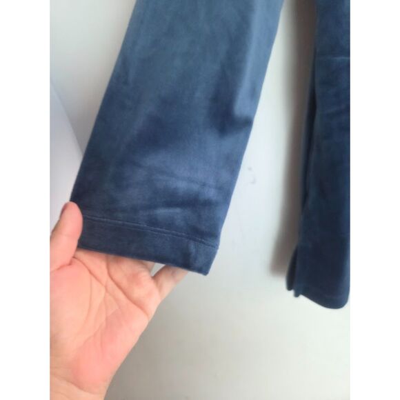 Pure Jill by J.Jill Blue Crew Neck Velvet Tunic w/pockets Blouse size Medium - Picture 4 of 8